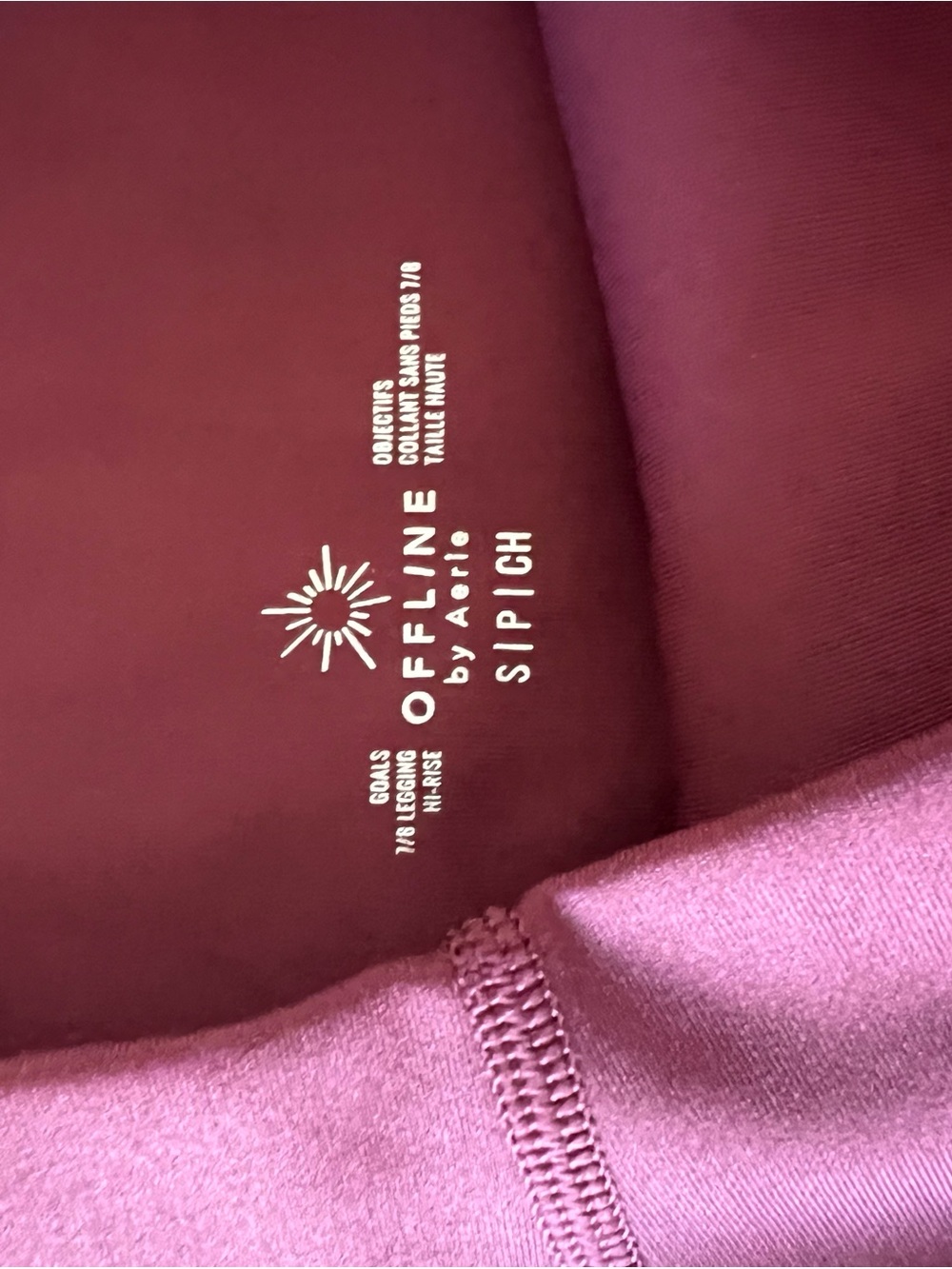 aerie OffLine Sipich High-Rise Leggings in Plum Pink